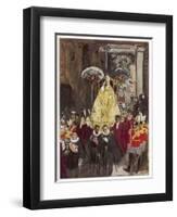 Pope in Procession-Yves Brayer-Framed Art Print