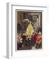 Pope in Procession-Yves Brayer-Framed Art Print