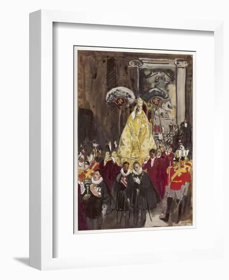 Pope in Procession-Yves Brayer-Framed Art Print