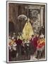 Pope in Procession-Yves Brayer-Mounted Art Print