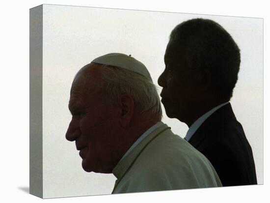 Pope John Paul II and South African President Nelson Mandela-null-Stretched Canvas