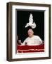 Pope John Paul II Looks at a White Dove After the Angelus Prayer in St. Peter's Square, at Vatican-null-Framed Photographic Print