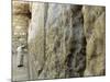 Pope John Paul II Rests His Hand on the Western Wall-null-Mounted Photographic Print