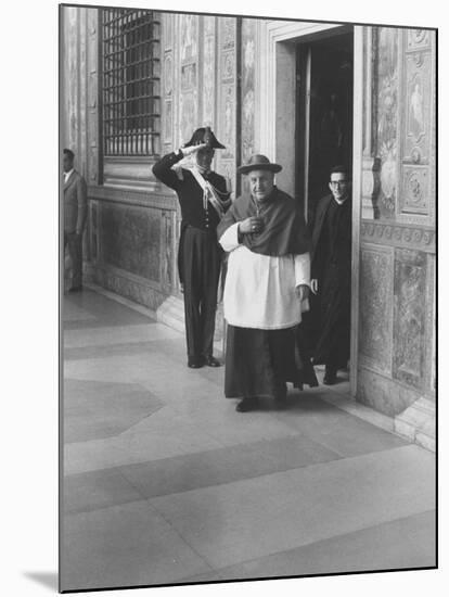Pope John XXIII Arriving Just before the Papal Election-Dmitri Kessel-Mounted Premium Photographic Print
