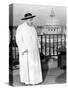 Pope John XXIII on the Terrace of a IX-Century Tower in the Vatican Gardens April 15, 1963-null-Stretched Canvas