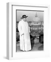 Pope John XXIII on the Terrace of a IX-Century Tower in the Vatican Gardens April 15, 1963-null-Framed Photographic Print