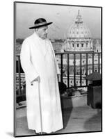 Pope John XXIII on the Terrace of a IX-Century Tower in the Vatican Gardens April 15, 1963-null-Mounted Photographic Print