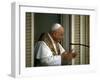 Pope John Xxiii Speaking from Balcony During Ecumenical Council-null-Framed Premium Photographic Print