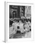 Pope John XXIII, with Bishops Kneeling in Prayer, St. Peter's Basilica, Opening of Vatican II-Hank Walker-Framed Premium Photographic Print