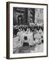 Pope John XXIII, with Bishops Kneeling in Prayer, St. Peter's Basilica, Opening of Vatican II-Hank Walker-Framed Premium Photographic Print