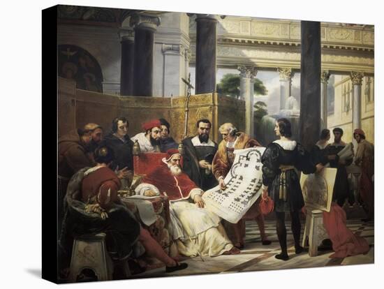 Pope Julius II Ordering Bramante, Michelangelo and Raphael to Construct the Vatican and St-Horace Vernet-Stretched Canvas