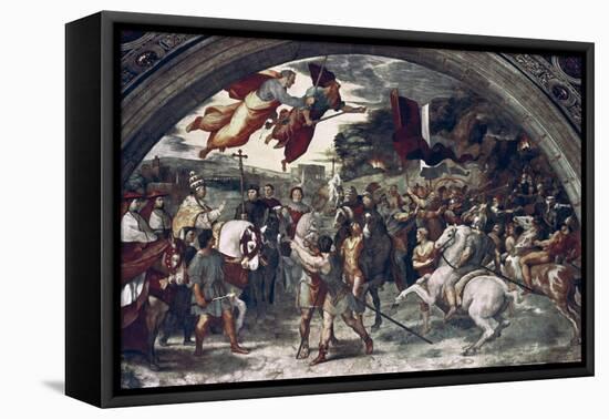 Pope Leo I, Repulsing Attila, (Detail), 1511-14-Raphael-Framed Stretched Canvas