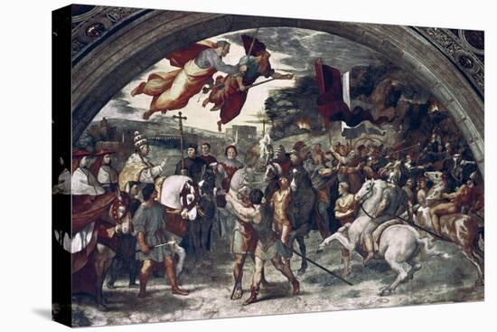 Pope Leo I, Repulsing Attila, (Detail), 1511-14-Raphael-Stretched Canvas
