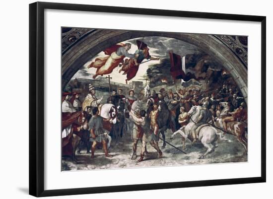 Pope Leo I, Repulsing Attila, (Detail), 1511-14-Raphael-Framed Giclee Print