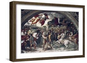 Pope Leo I, Repulsing Attila, (Detail), 1511-14-Raphael-Framed Giclee Print