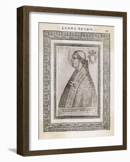 Pope Leo I "The Great" Pope and Saint Opposed Heretics Menaced by Attila the Hun-Cavallieri-Framed Art Print