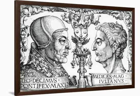 Pope Leo X (1475-1521) and Emperor Julian (330-363), 1513-null-Framed Giclee Print