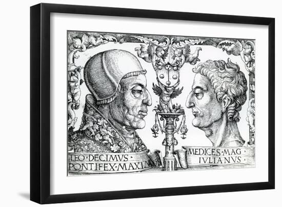 Pope Leo X (1475-1521) and Emperor Julian (330-363), 1513-null-Framed Giclee Print