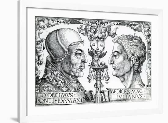 Pope Leo X (1475-1521) and Emperor Julian (330-363), 1513-null-Framed Premium Giclee Print