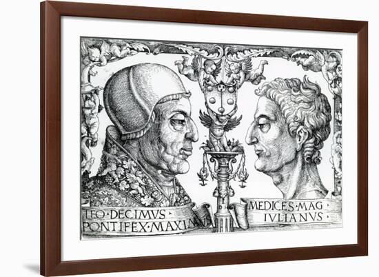 Pope Leo X (1475-1521) and Emperor Julian (330-363), 1513-null-Framed Premium Giclee Print