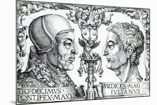 Pope Leo X (1475-1521) and Emperor Julian (330-363), 1513-null-Mounted Premium Giclee Print