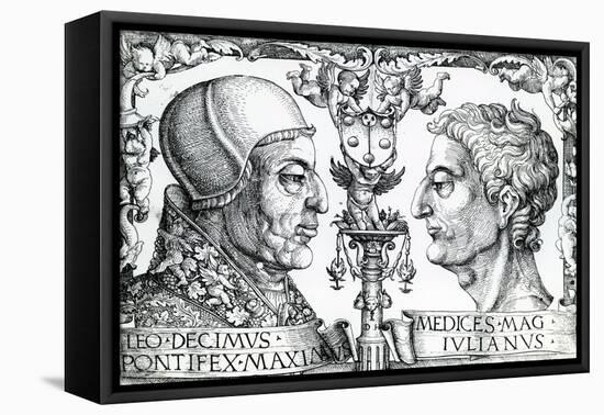 Pope Leo X (1475-1521) and Emperor Julian (330-363), 1513-null-Framed Stretched Canvas