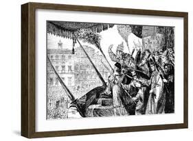 Pope Leo X Excommunicating Martin Luther as a Heretic, Rome, 1521-null-Framed Giclee Print