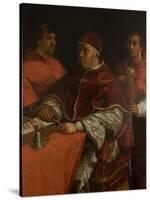 Pope Leo X with Two Cardinals, after Raphael-Giorgio Vasari-Stretched Canvas