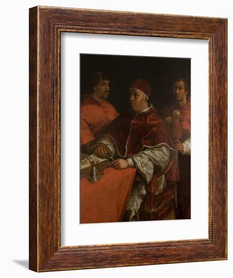 Pope Leo X with Two Cardinals, after Raphael-Giorgio Vasari-Framed Giclee Print