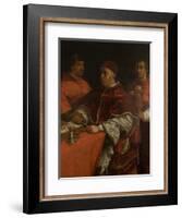 Pope Leo X with Two Cardinals, after Raphael-Giorgio Vasari-Framed Giclee Print