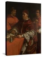 Pope Leo X with Two Cardinals, after Raphael-Giorgio Vasari-Stretched Canvas