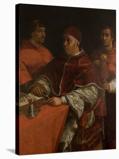 Pope Leo X with Two Cardinals, after Raphael-Giorgio Vasari-Stretched Canvas