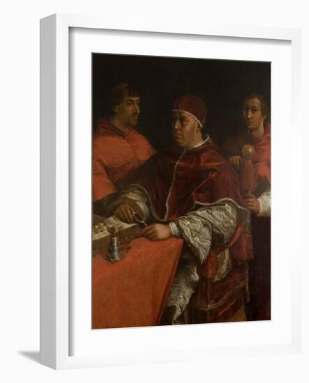 Pope Leo X with Two Cardinals, after Raphael-Giorgio Vasari-Framed Giclee Print