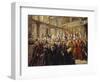 Pope Leo XIII, Blesses the Pilgrims in the Sistine Chapel, 1906-Max Liebermann-Framed Giclee Print