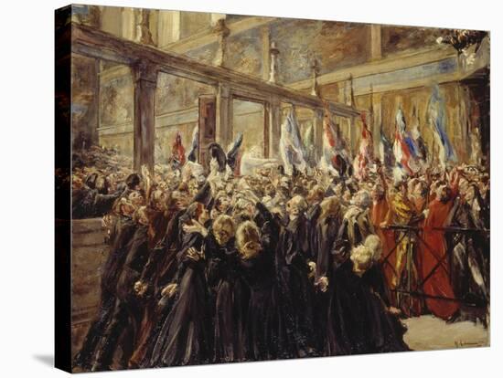 Pope Leo XIII, Blesses the Pilgrims in the Sistine Chapel, 1906-Max Liebermann-Stretched Canvas