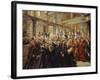 Pope Leo XIII, Blesses the Pilgrims in the Sistine Chapel, 1906-Max Liebermann-Framed Giclee Print