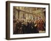 Pope Leo XIII, Blesses the Pilgrims in the Sistine Chapel, 1906-Max Liebermann-Framed Giclee Print