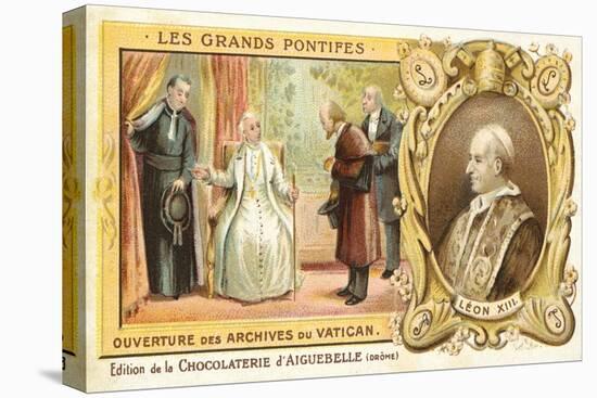 Pope Leo XIII Opening the Vatican Archives, 1881-null-Stretched Canvas