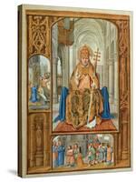 Pope, miniature painting in the Grimani Breviary, a Flemish illuminated manuscript. 1520. Venice.-multiple-Stretched Canvas