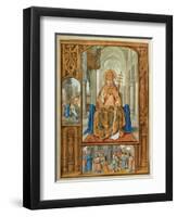 Pope, miniature painting in the Grimani Breviary, a Flemish illuminated manuscript. 1520. Venice.-multiple-Framed Art Print