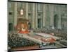 Pope Paul Conducting Opening Ceremonial Mass of 2nd Vatican Council, St. Peter's Basilica-Carlo Bavagnoli-Mounted Premium Photographic Print