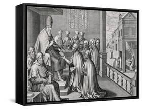 Pope Paul III Receiving the Rule of the Society of Jesus, 1540-C. Malloy-Framed Stretched Canvas