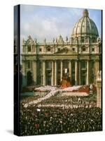 Pope Paul VI in Front of St. Peter's During 2nd Vatican Council-Carlo Bavagnoli-Stretched Canvas