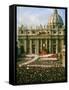 Pope Paul VI in Front of St. Peter's During 2nd Vatican Council-Carlo Bavagnoli-Framed Stretched Canvas