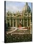 Pope Paul VI in Front of St. Peter's During 2nd Vatican Council-Carlo Bavagnoli-Stretched Canvas