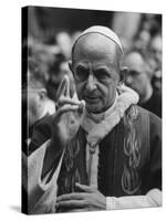 Pope Paul Vi, Officiating at Ash Wednesday Service in Santa Sabina Church-Carlo Bavagnoli-Stretched Canvas