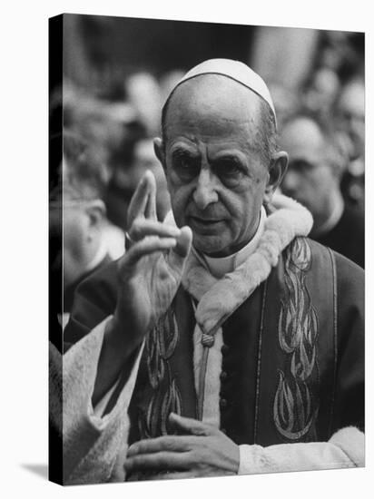 Pope Paul Vi, Officiating at Ash Wednesday Service in Santa Sabina Church-Carlo Bavagnoli-Stretched Canvas