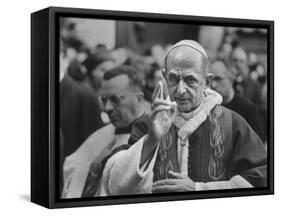 Pope Paul Vi, Officiating at Ash Wednesday Service in Santa Sabina Church-Carlo Bavagnoli-Framed Stretched Canvas