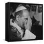 Pope Paul Vi, Officiating at Ash Wednesday Service in Santa Sabina Church-Carlo Bavagnoli-Framed Stretched Canvas