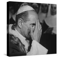 Pope Paul Vi, Officiating at Ash Wednesday Service in Santa Sabina Church-Carlo Bavagnoli-Stretched Canvas